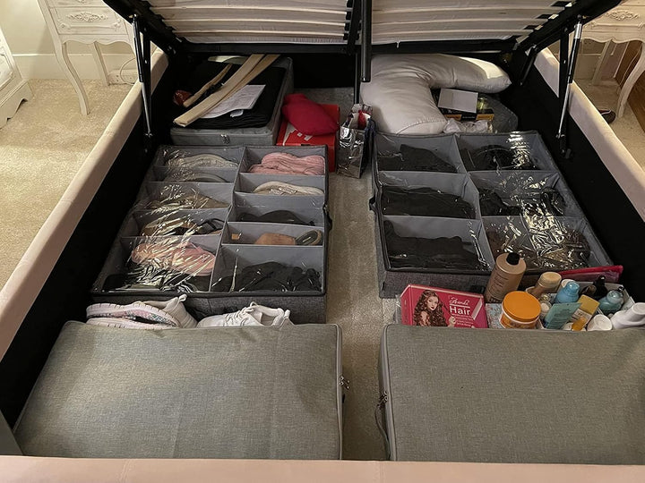 100 * 43 * 18cm Boden Schuhe Lagerung Organizer Behälter mit Deckel, staubdicht und atmungsaktiv, st
