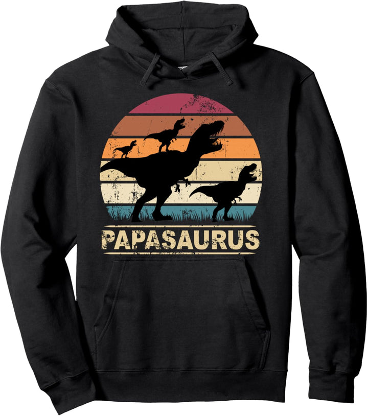 Papasaurus Dinosaurier - Papa von drei Kinder Dino Drillinge Pullover Hoodie