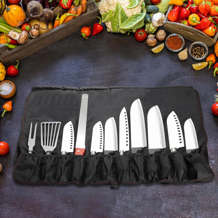 Tosnail Chef Messer Roll Tasche, Heavy Duty Messer Tasche mit 21 Slots &amp; 1 grosse Reissverschlusstas