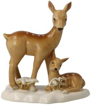 Goebel Figur Rehe im Schnee Winterwald, aus Steingut gefertigt, Höhe 14cm, 66-704-47-1