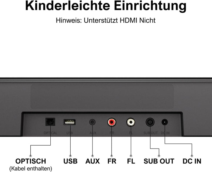 ULTIMEA 7.1ch Soundbar für TV Geräte, Heimkino Surround Sound System, 4 Surround Lautsprechern, 4" S