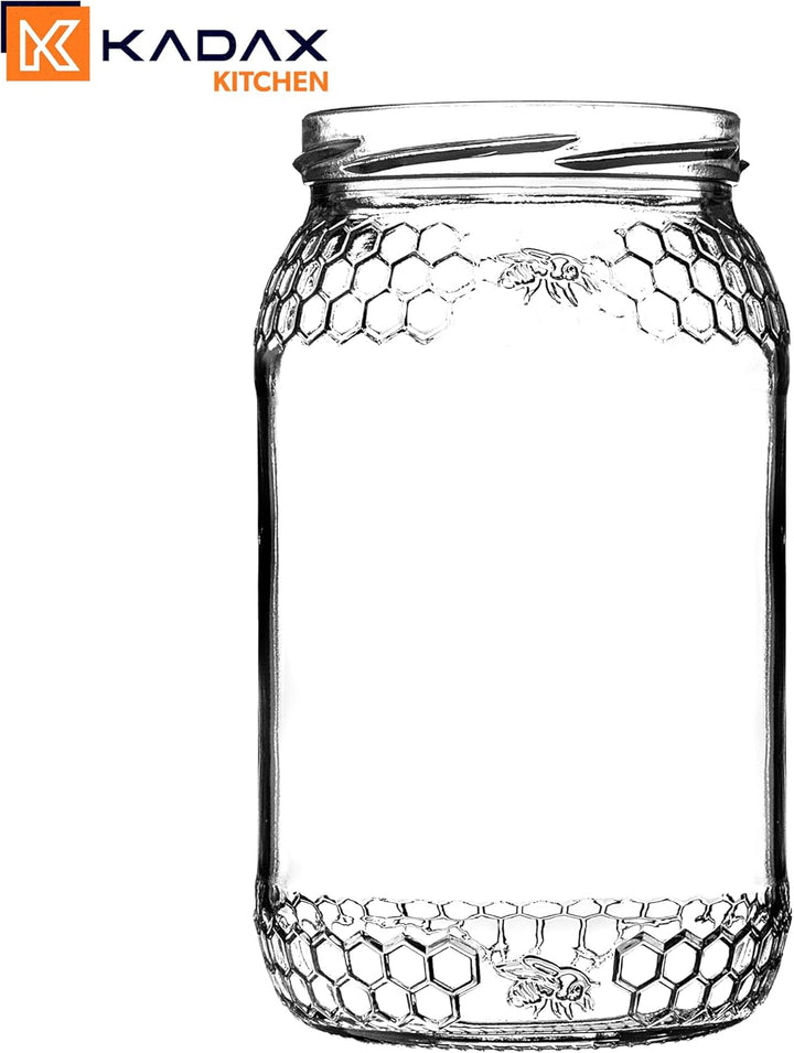 KADAX 48er Set Einmachgläser 900ml TO82 Schwarz gepunktet, Grosse Sturzgläser mit Schraubdeckel, Ein