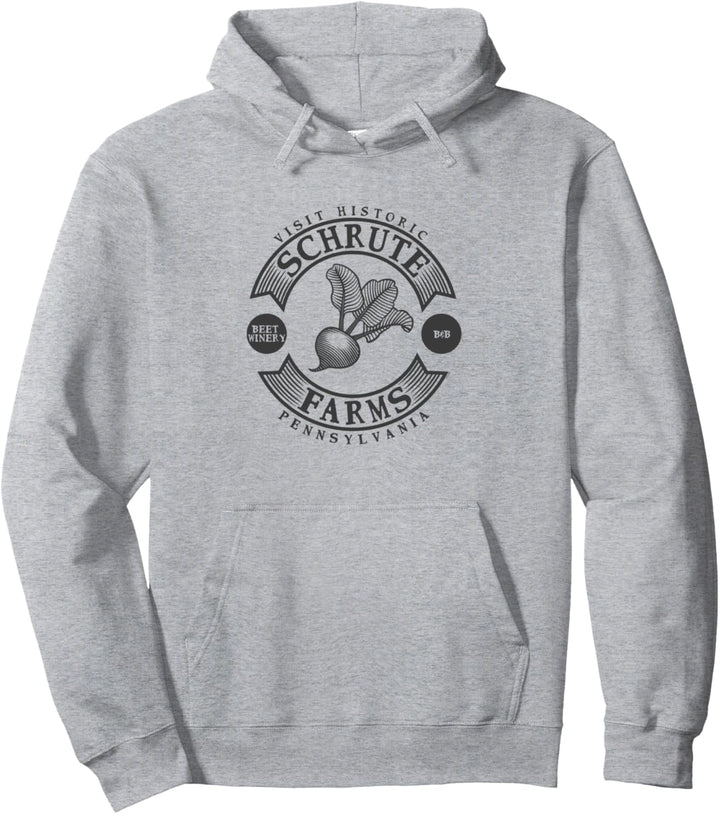 The Office Dunkelgrauer Holzschnitt Schrute Farmen Pullover Hoodie