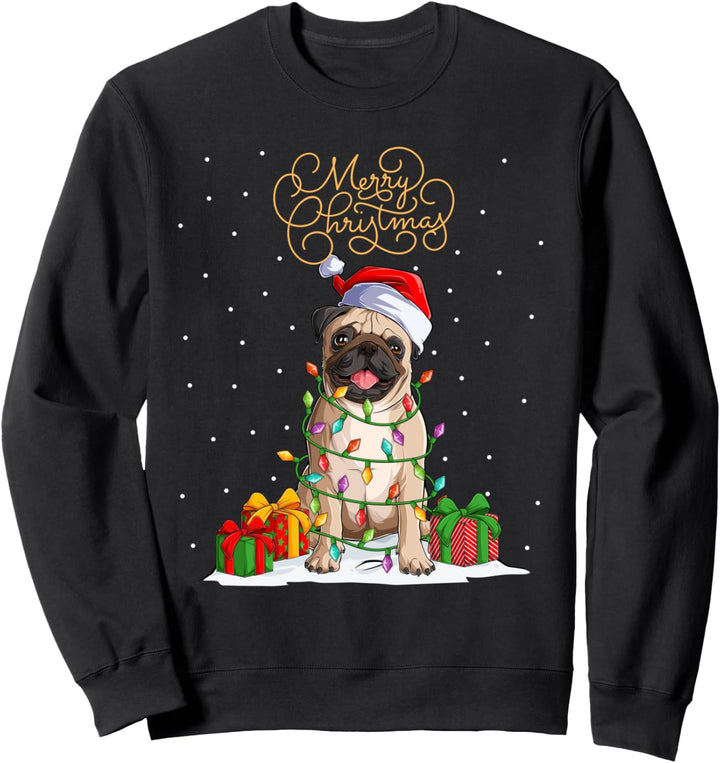 Mops Merry Christmas Xmas Lustiges Weihnachts Mops Sweatshirt