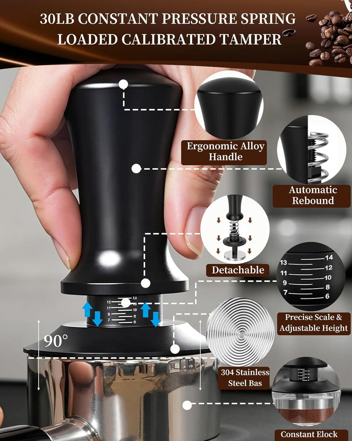 51mm Kaffee Tamper Set, 25 PCS Espresso Tamper, Kaffee Tamper 51mm mit Tamperstation, Coffee Leveler