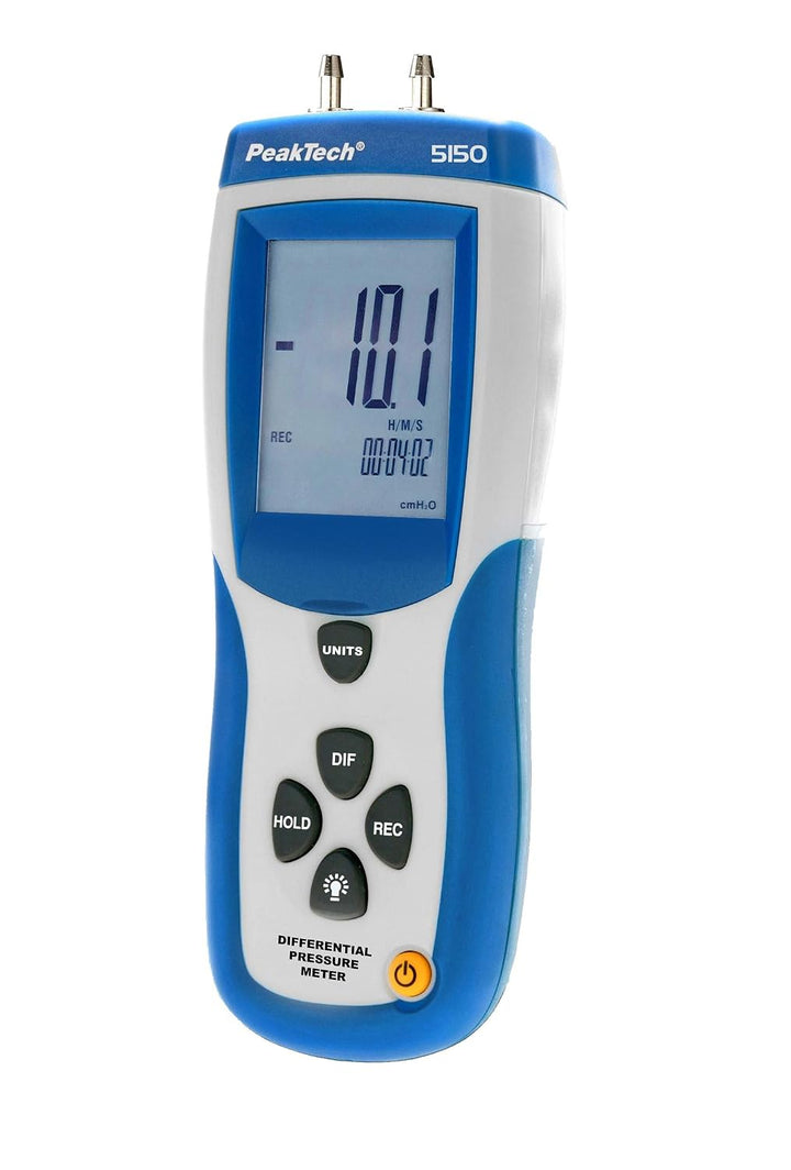 PeakTech 5150, Differenz-Druckmessgerät -344 mbar bis +344 mbar mit USB, Bar, PSI, cm/H2O, ft/H2O, i