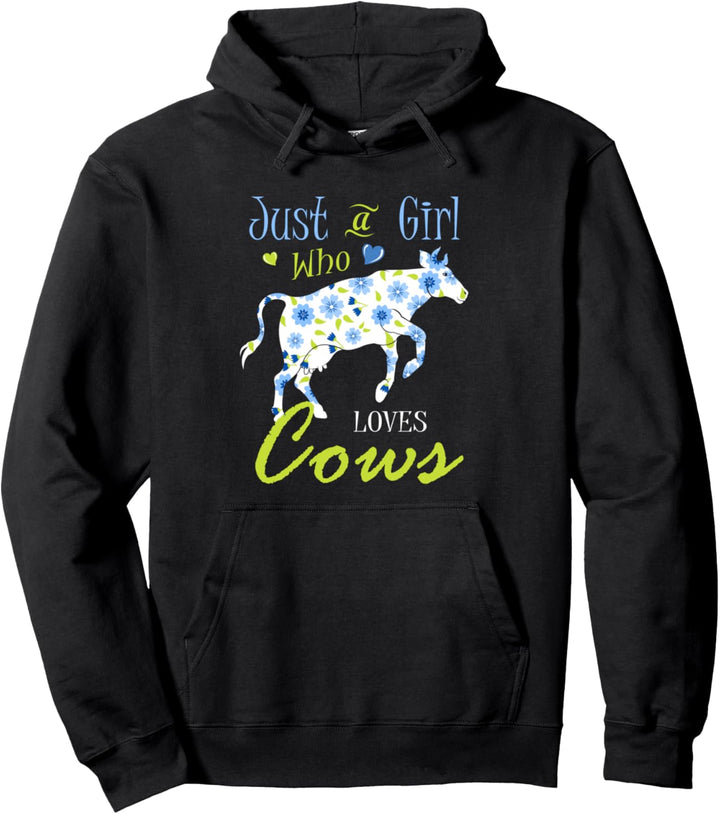 Niedliche Bauernhof Tier Mädchen mag Kühe Pullover Hoodie