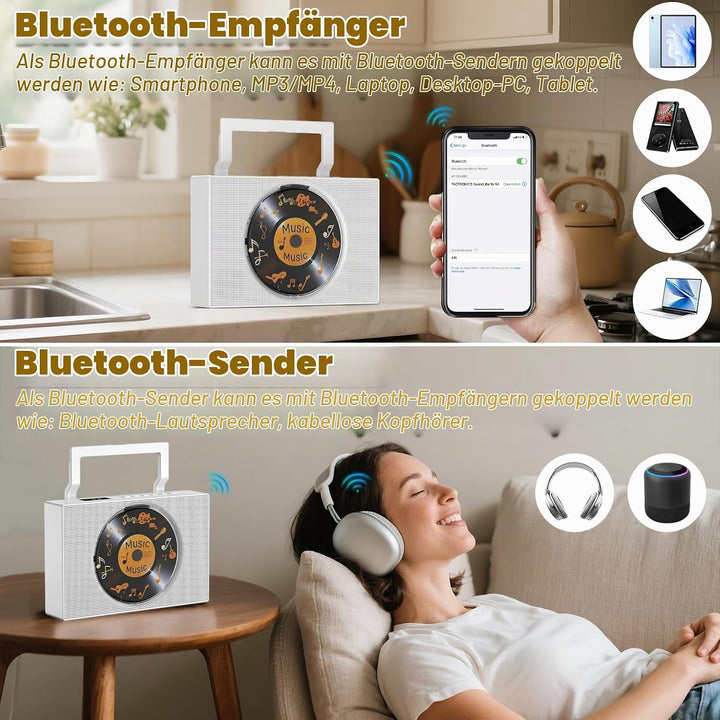 Gueray CD-Player mit Radio: Bluetooth CD Player mit Griff, CD-Spieler Lautsprechern, Display, Fernbe