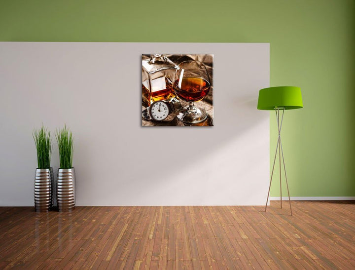 Man Things Whiskey, Format: 70x70 auf Leinwand, XXL riesige Bilder fertig gerahmt mit Keilrahmen, Ku
