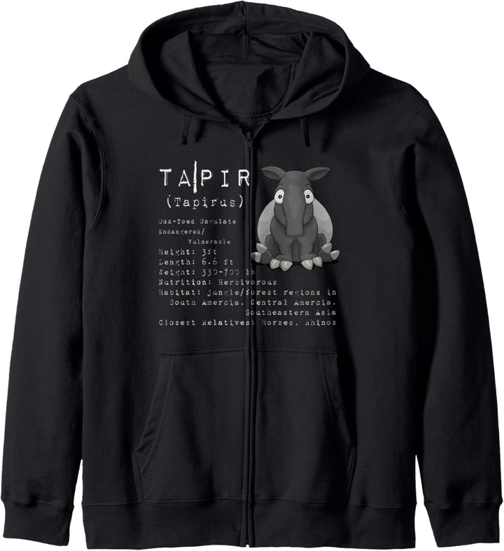 Dicker lustiger Schabrackentapir Fakten Informationen Tapir Kapuzenjacke