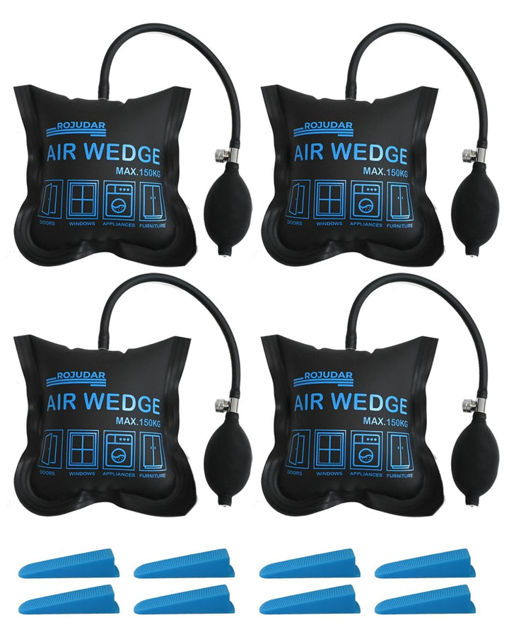 4Pack Air Wedge Bags with 8 Plastic Wedges, Air Wedge Pump Kits for Cabinet Door Window Installation