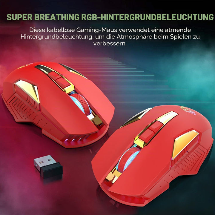 MAGIC-REFINER Kabellose Gaming-Maus, X18-G502, 2,4 G, Computermaus, leises Klicken mit USB-Empfänger