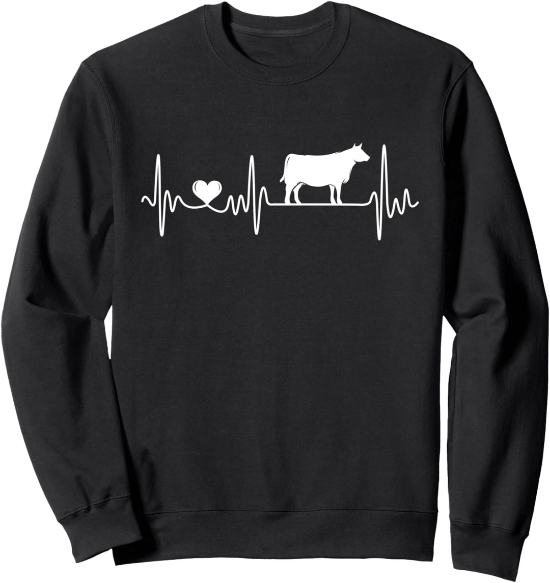 Kuh Rind Landwirt Herzschlag Bauer Sweatshirt