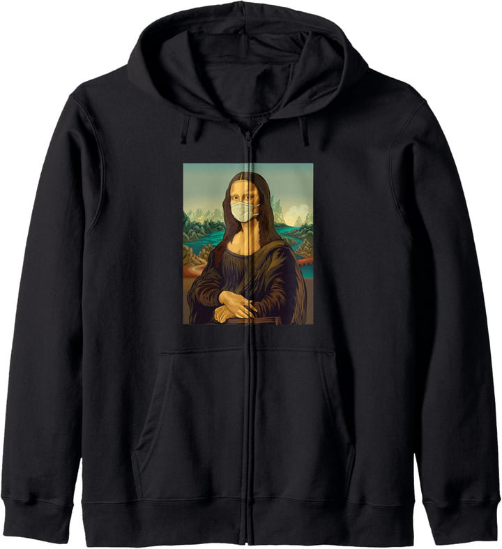 Mona Lisa mit Mundschutz - Leonardo Da Vinci Gesichtsmaske Kapuzenjacke