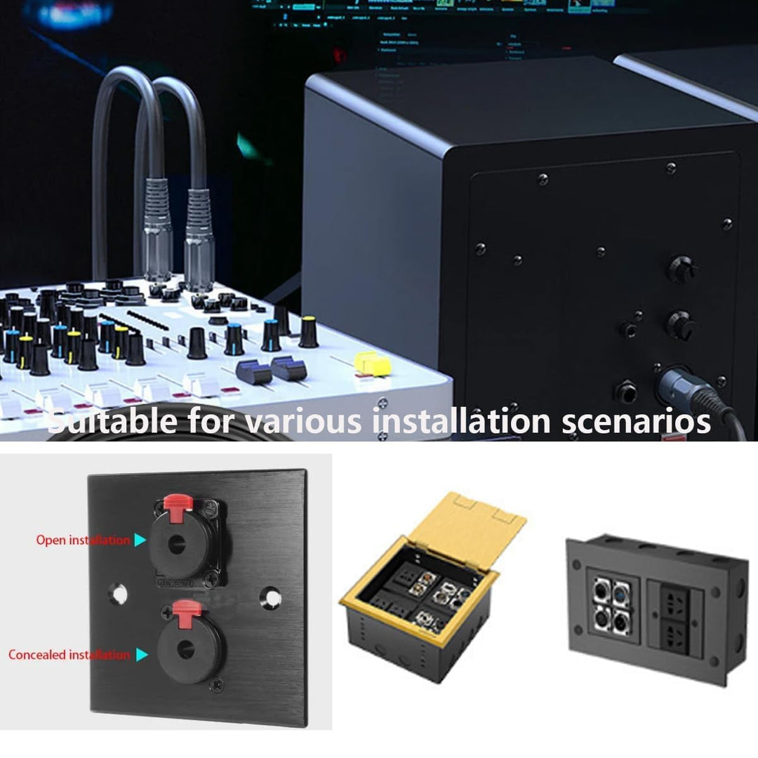 PENGLIN 50CM TRS Panel Mount Audio Verlängerungskabel, D-Typ 6.35mm Buchse auf TRS Stereo Stecker Fü