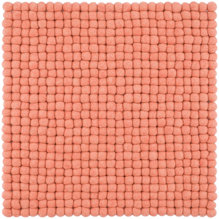 myfelt Filzkugel-Sitzauflage Stuhlauflage - Lea - quadratisch, 36x36 cm, Lachsfarben, Lachsfarben