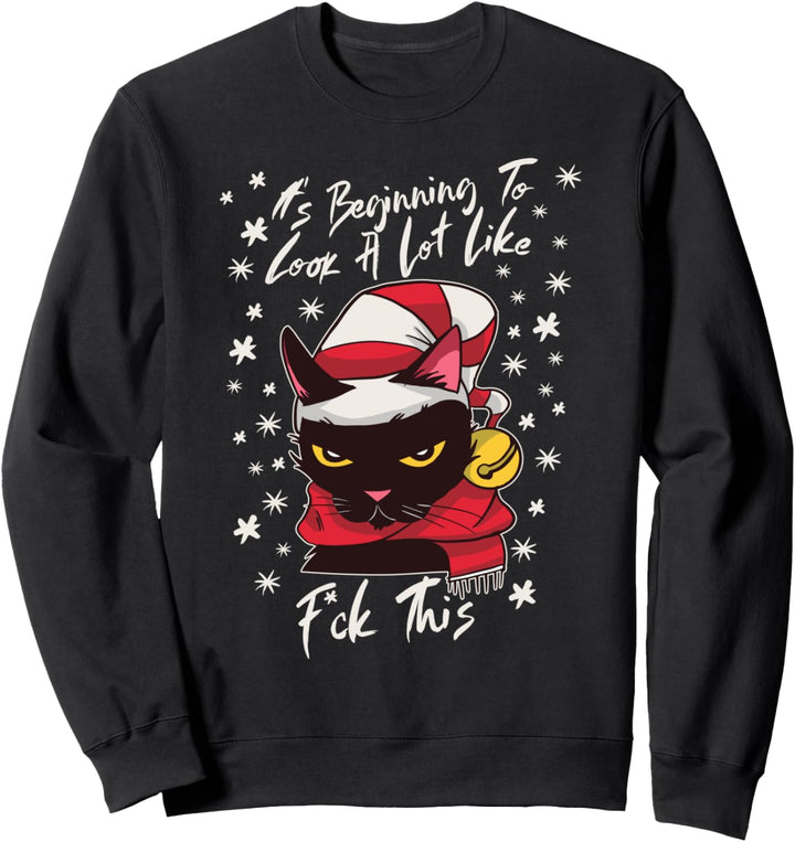 Weihnachtsmuffel Katze Ich hasse Weihnachten Anti Xmas Deko Sweatshirt