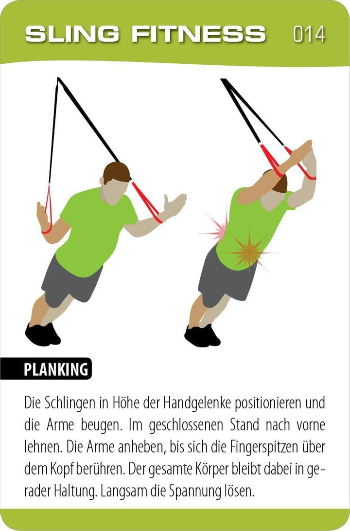 Schlingentraining Sling Fitness Suspension Training | Trainingskarten Übungskarten, deutsche Version