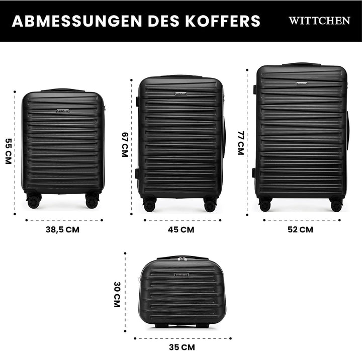 WITTCHEN Skyspeed Line Reisekoffer 4er Koffer-Set Rollkoffer Trolley Handgepäck Gepäck Reisekofferse