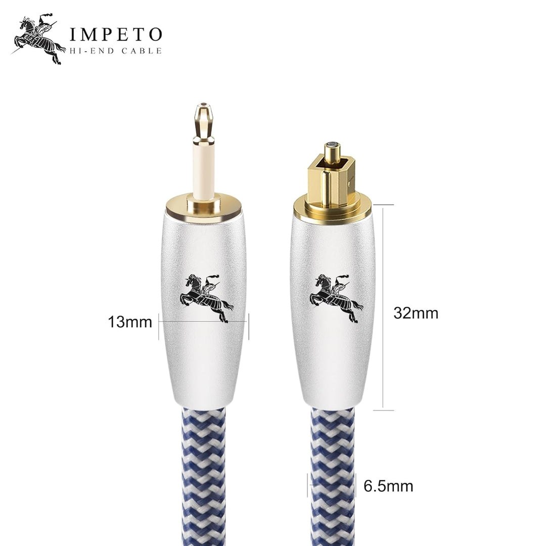 Impeto Mini Toslink Optisches Audiokabel mit LWL Störsignalschutz (Mini-Toslink auf Toslink, digital