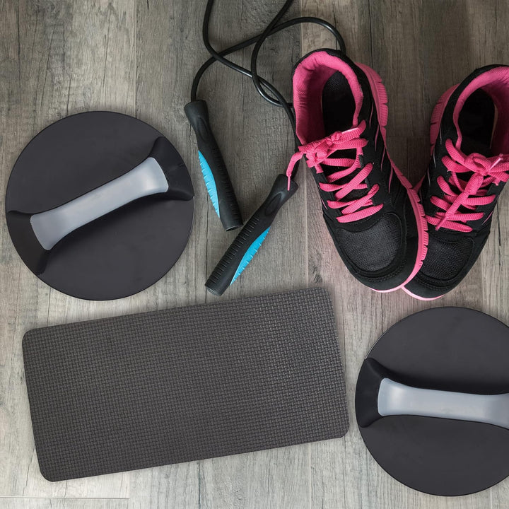 Relaxdays Liegestützgiffe, 2er Set, drehbar, Kniematte, Home Workout, Gymnastik &amp; Callisthenics Ober