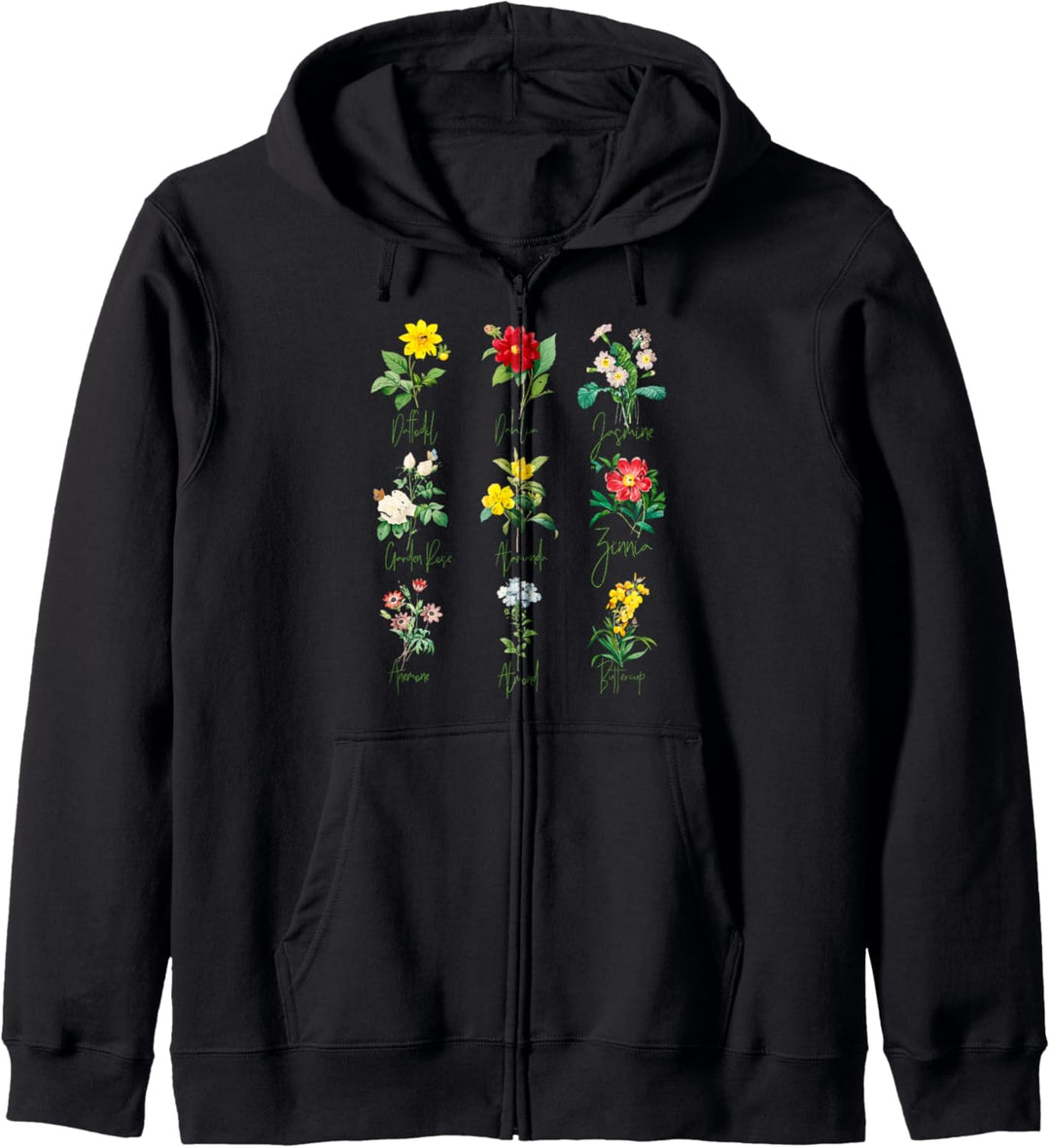 Vintage Botanical Beautiful Floral Flower Power Kapuzenjacke