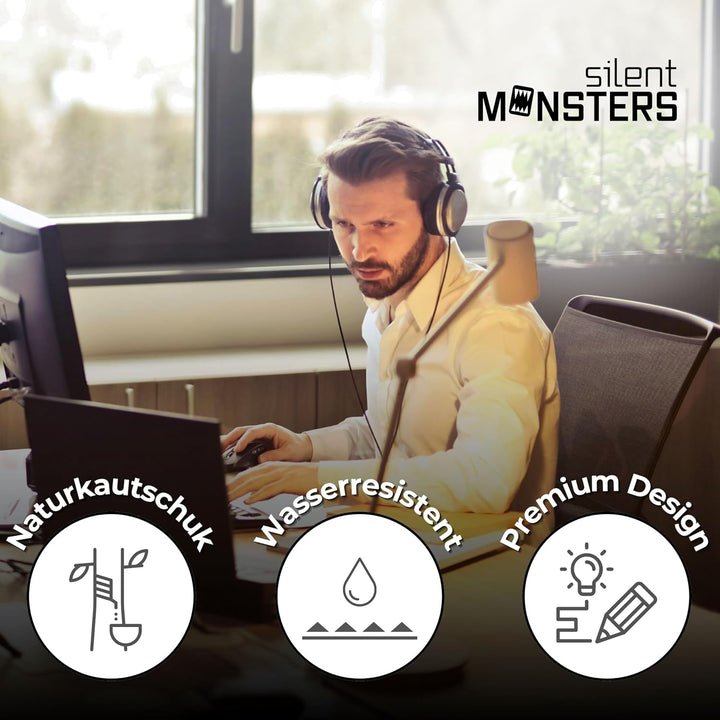 Silent Monsters Mauspad XXL 900 x 400 mm grosses Mousepad - Gross Schwarz - Vernähter Rand, rutschfe