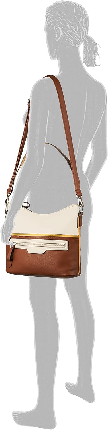 TOM TAILOR bags Jule Damen Hobo Bag Schultertasche 31,5 x 12,5 x 28 Mixed Cognac, 31,5 x 12,5 x 28 M