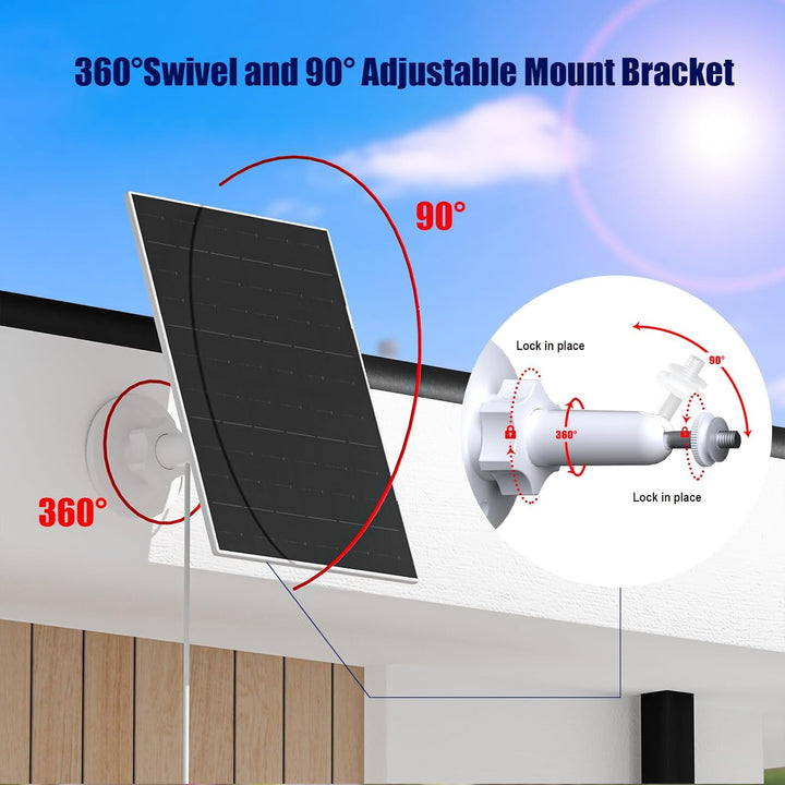 7W Solarpanel für Eufy Kamera - Solarlade-Modul kompatibel mit EufyCam 2C/2C Pro/2/2 Pro/E/E20/E40/L