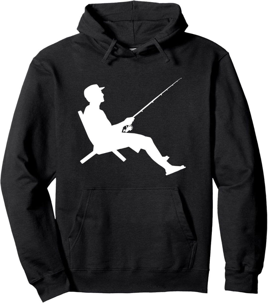 Angler mit Angel Pullover Hoodie