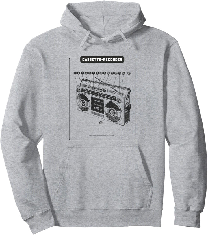 Kassettenrekorder (mit Druck eines Tonbandgeräts) Pullover Hoodie