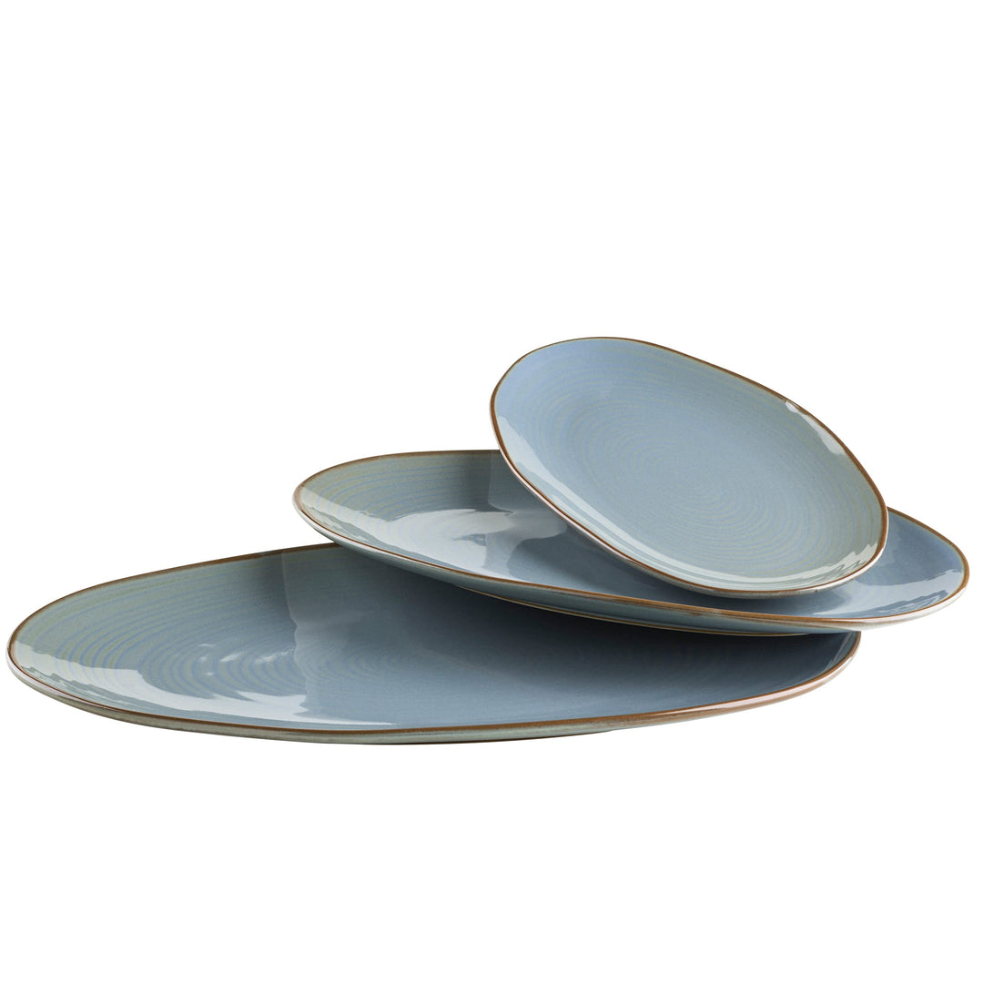 MÄSER Serie Nottingham, Set aus 3 Servierplatten, Servierteller in 3 Grössen im unregelmässig geform