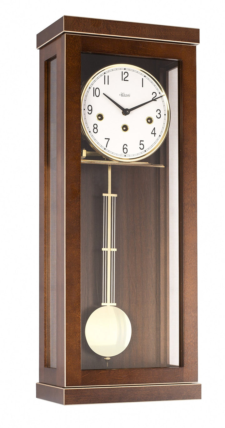 Hermle 70989-030141 Progressistische Wanduhr 1 2 Std. Schlag, Nussbaum 57cm x 22,5cm x 13 cm 57cm x