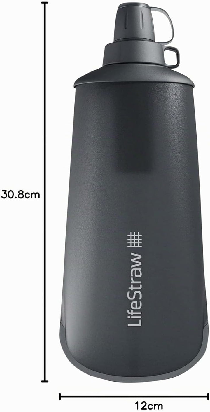 LifeStraw Peak Squeeze Bottle 1L (grey) 1 l Dark Mountain Grey, 1 l Dark Mountain Grey