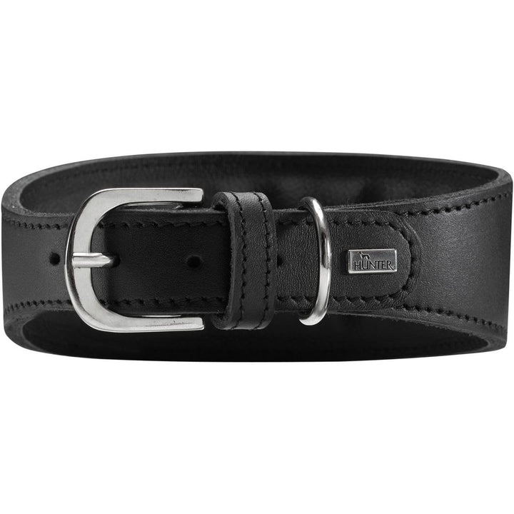 HUNTER SUPER SOFT Windhundhalsband, Leder, gepolstert, 42 (S), schwarz schwarz 42 (S), schwarz 42 (S