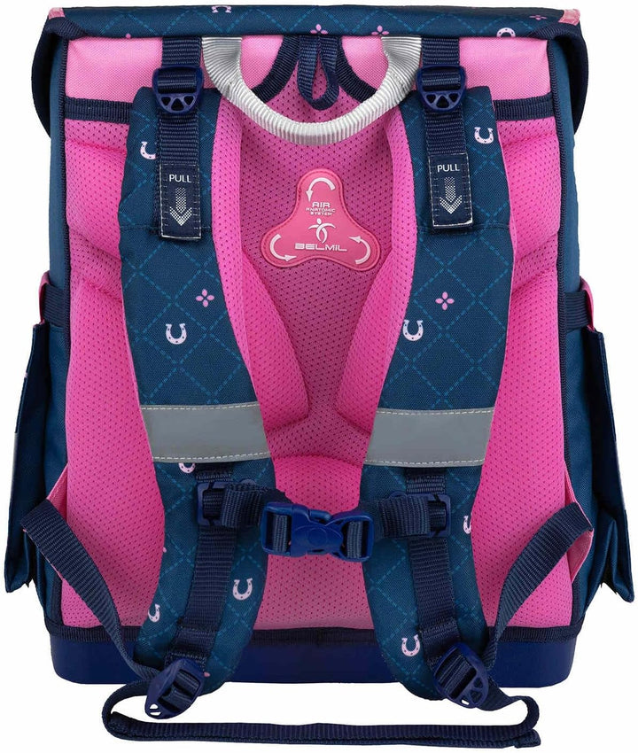 Belmil Compact Schulranzen Set 5 teilig mit extra Schlüsselanhänger oder extra Brustgurt (405-41AGS