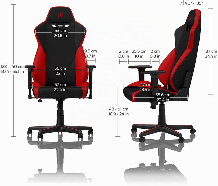 NITRO CONCEPTS S300 Gamingstuhl - Ergonomischer Bürostuhl Schreibtischstuhl Chefsessel Bürostuhl Pc