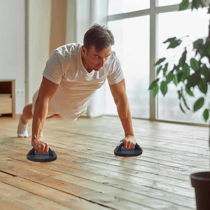 Relaxdays Liegestützgiffe, 2er Set, drehbar, Kniematte, Home Workout, Gymnastik &amp; Callisthenics Ober