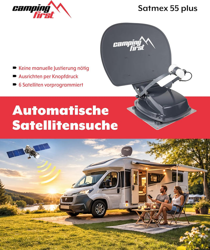 Satmex 55 Plus – Vollautomatische Sat-Antenne (Montage auf dem Wohnmobil, nur 16 cm Höhe, Bluetooth,