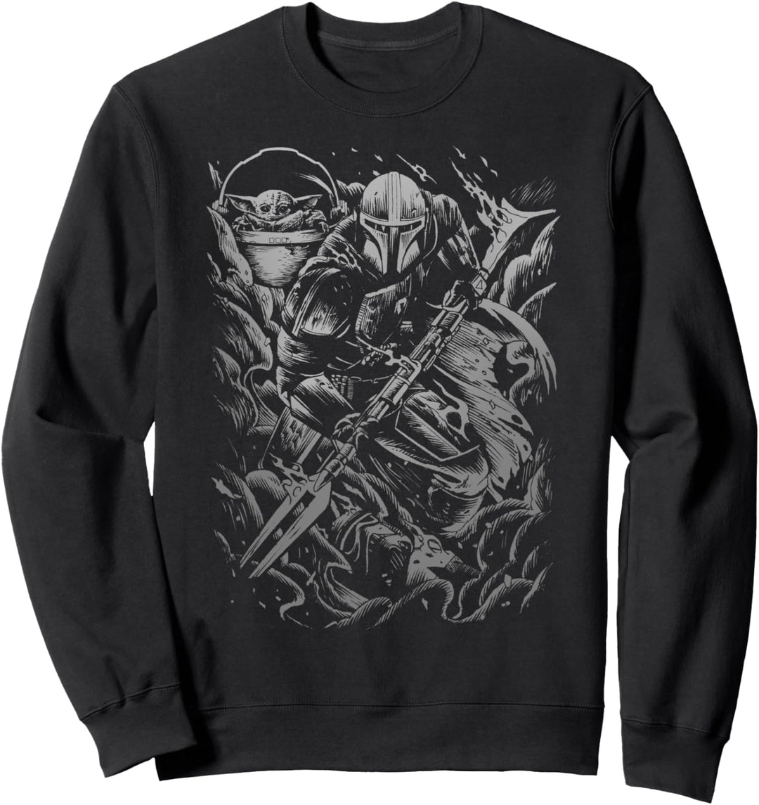 Star Wars Mandalorian Greyscale Brawl Sweatshirt