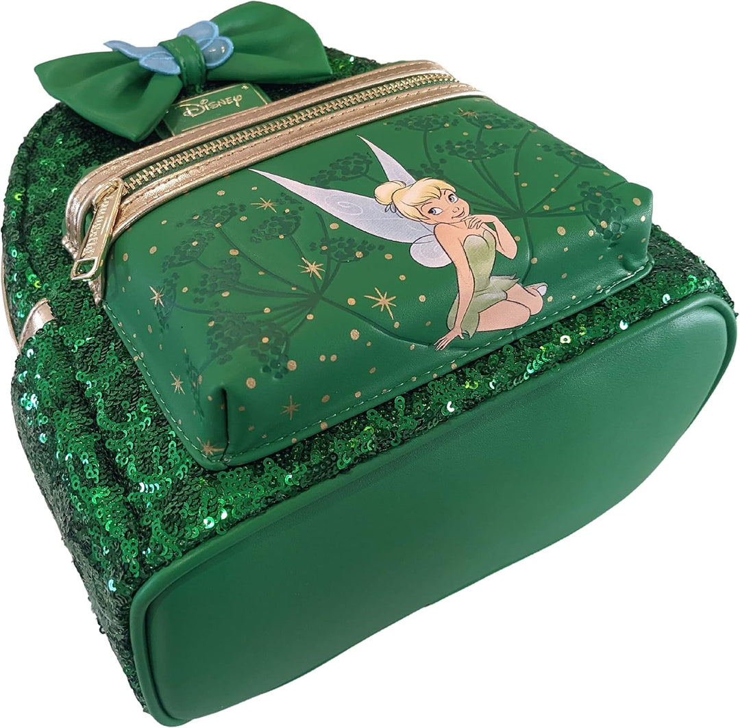 Loungefly Tinkerbell Mini-Schultertasche, mit Pailletten, Grün, Grün