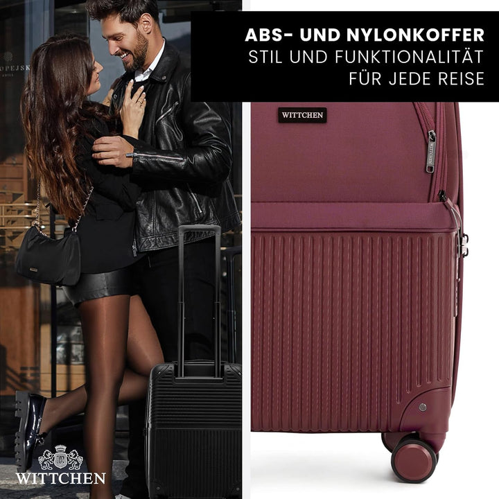 WITTCHEN AXIS | 55x37x21,5 Handgepäck Koffer Kabinentrolley | Hybrid ABS Nylon mit Laptopfach 15 Zol