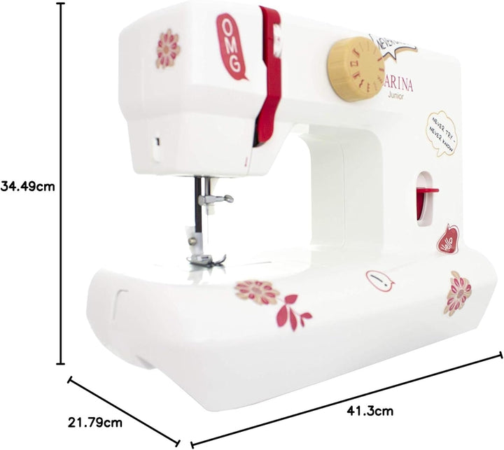 Carina Junior - Mechanische Nähmaschine für Näh-Einsteiger &amp; Anfänger mit Griff, 6 Stichprogrammen,