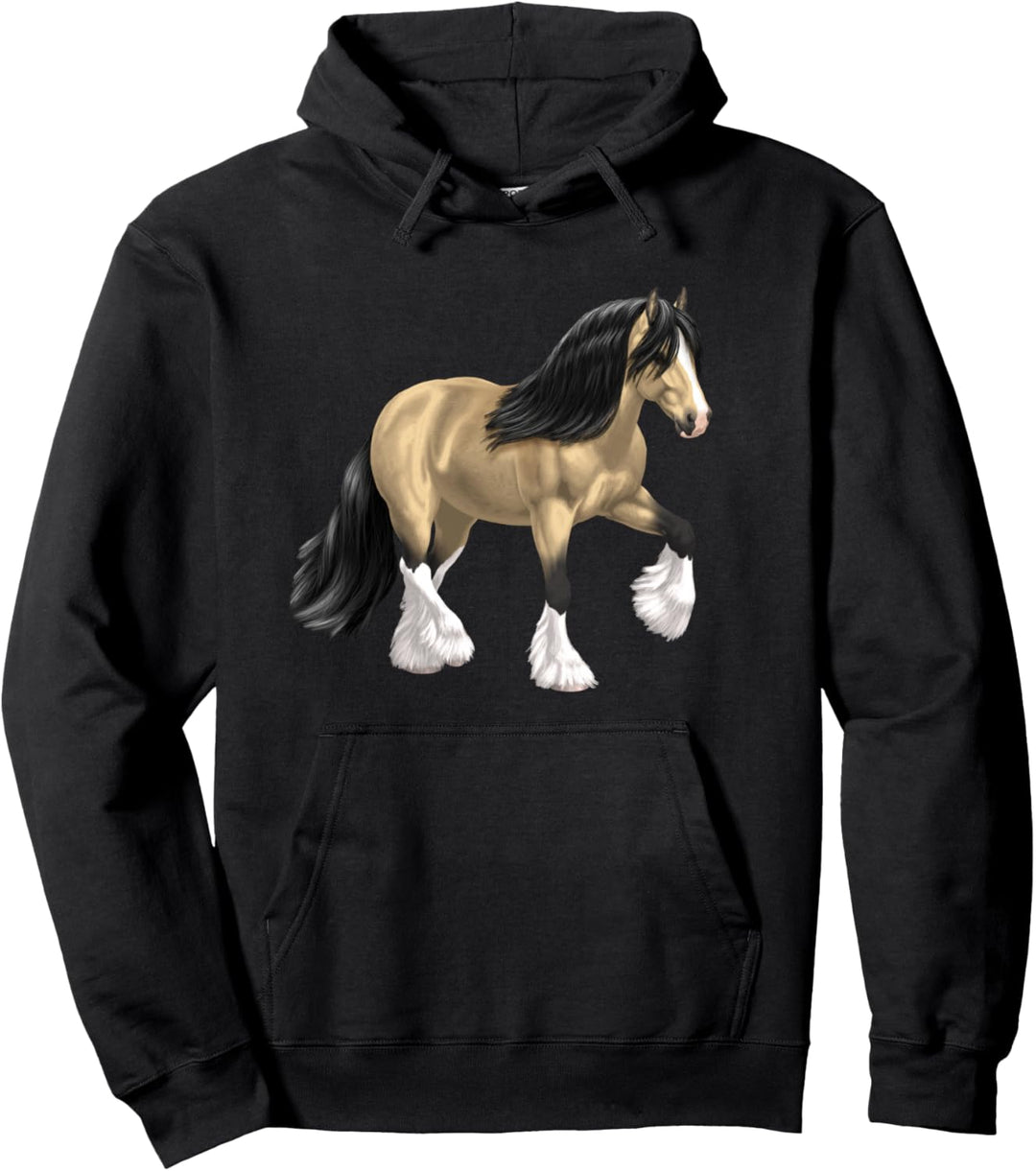 Hübsches braunfalbe-weiss Gypsy Cob Tinker Pferd Pullover Hoodie