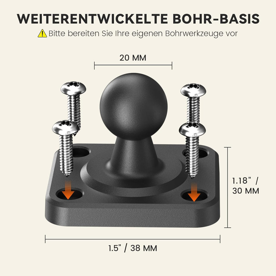 OHLPRO Tablet Halterung Auto mit Hochleistungs Bohrerbasis, LKW Tablet Halterung 360° Drehbare Klemm