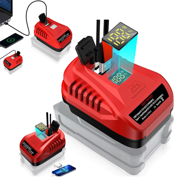 PD 100W für Einhell 18V USB Akku Ladegeräts PD3.0 Type C Handyladegerät Stromquellen Adapter Telefon
