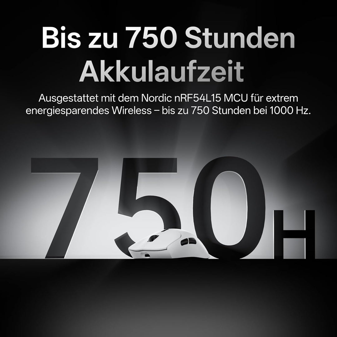 Rapoo VT7 MAX Kabellose Gaming-Maus, Echte 8000Hz Abfragerate, 30K DPI Sensor, 53g Ultraleicht, 750