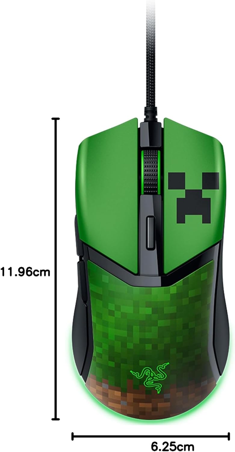 Razer Cobra Minecraft Edition - Leichte kabelgebundene Gaming-Maus - 8500 DPI Sensor (58g, optische