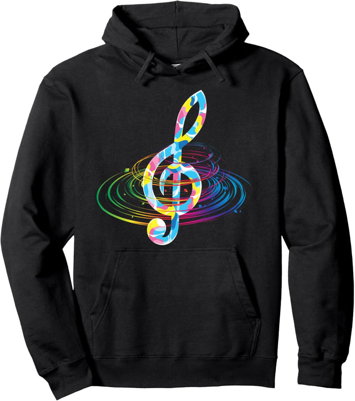 Violinschlüssel Musik Komponieren Buntes Notenschlüssel Pullover Hoodie
