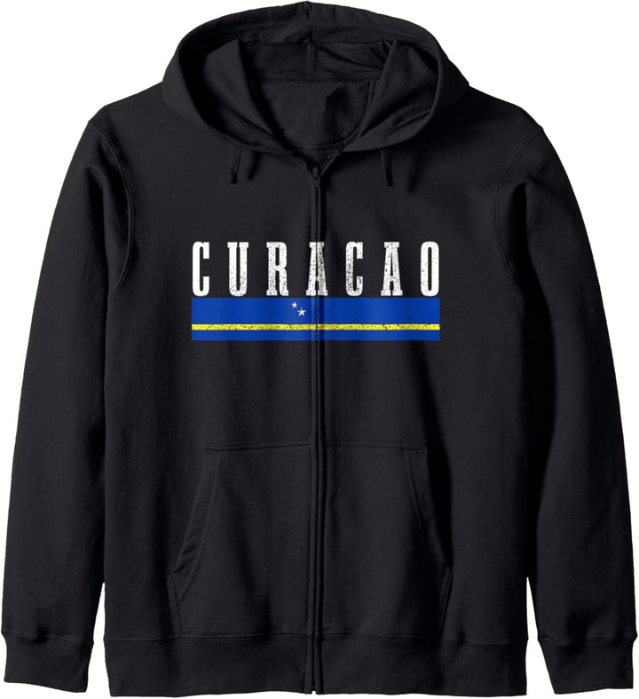 Curacao Flagge Vintage Karibik Souvenir Kapuzenjacke